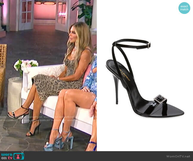Saint Laurent Gippy Pointed Toe Sandal worn by Lisa Rinna on The Real Housewives of Beverly Hills