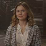 Sam’s floral blouse and striped blazer on Ghosts