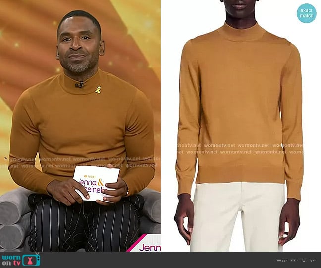 Sandro Industrial Mock Neck Wool Sweater worn by Justin Sylvester on Today