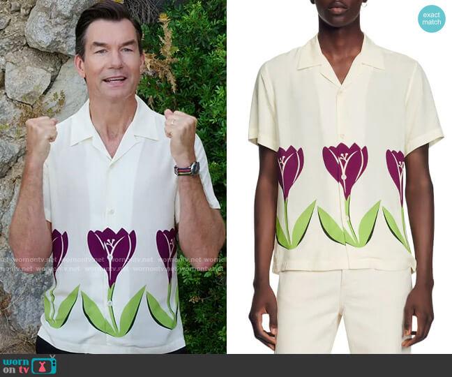 Sandro Tulip Print Shirt worn by Jerry O'Connell on The Real Love Boat