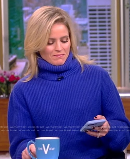 Sara’s blue turtleneck sweater on The View