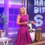 Sara’s pink sleeveless pleated dress on The View