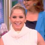 Sara’s white cable knit sleeveless sweater on The View