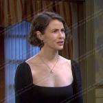 Sarah’s black long sleeve square neck top on Days of our Lives