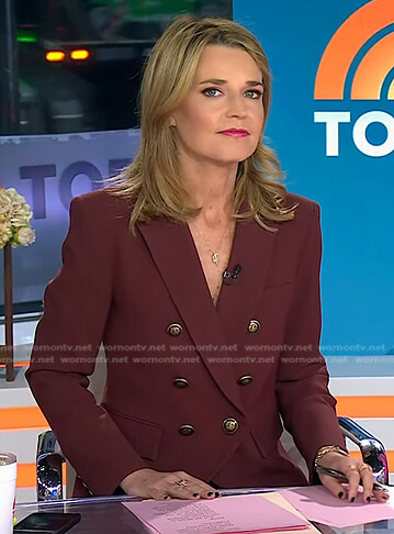 Savannah’s brown double breasted blazer on Today