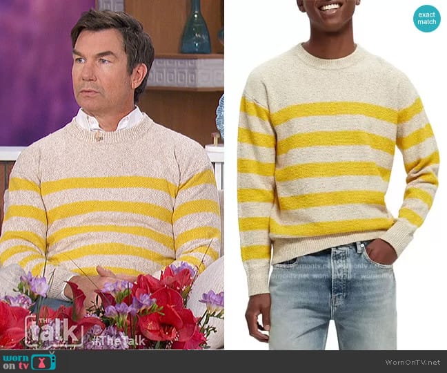 Scotch and Soda Stripe Crewneck Sweater worn by Jerry O'Connell on The Talk