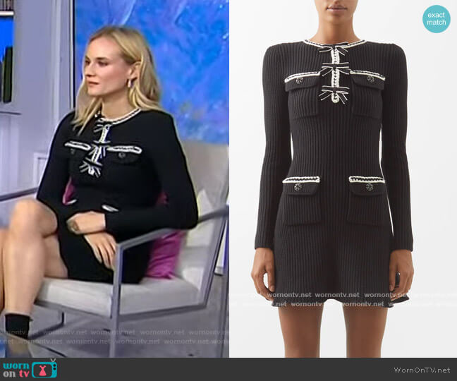 Self Portrait Bow-embellished knitted dress worn by Diane Kruger on Today