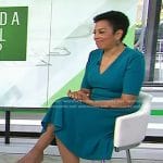 Sharon Epperson’s teal green v-neck dress on Today