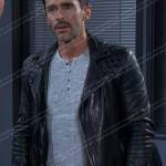 Shawn’s grey henley shirt and black leather jacket on Days of our Lives