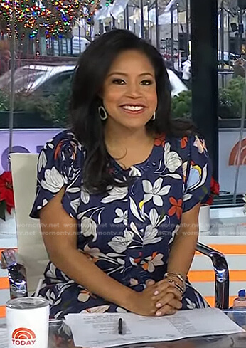 Sheinelle’s blue floral mini dress on Today