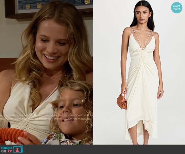 Significant Other Sassari Dress in Pearl worn by Summer Newman (Allison Lanier) on The Young and the Restless