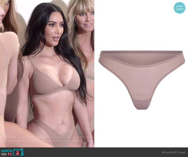 Skims Fits Everybody dipped Front Thong worn by Kim Kardashian (Kim Kardashian) on The Kardashians
