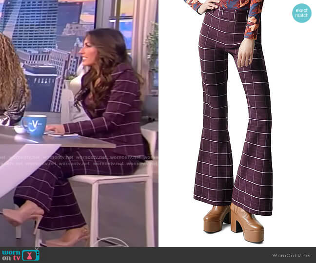 Smythe Plaid Bootcut Pants worn by Alyssa Farah Griffin on The View
