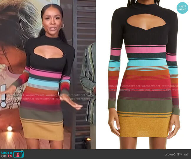WornOnTV: Zuri’s colorblock cutout dress on Access Hollywood | Zuri ...