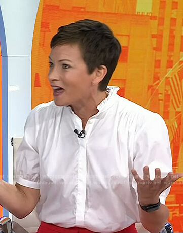 Stephanie’s white puff sleeve blouse on Today