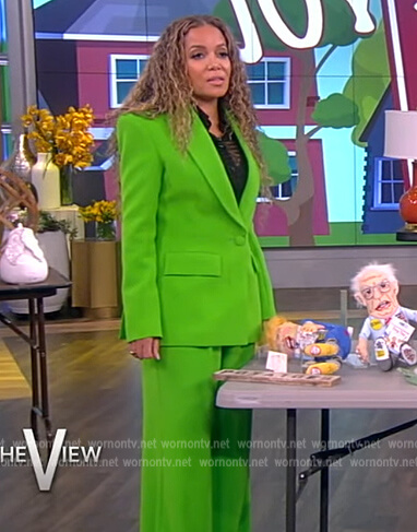 Sunny’s green blazer and pants on The View