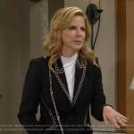 Talia’s black studded blazer on The Young and the Restless
