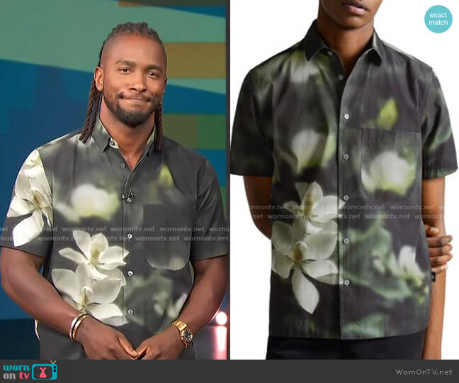 Ted Baker Campbell Photographic Floral Print Shirt worn by Scott Evans on Access Hollywood