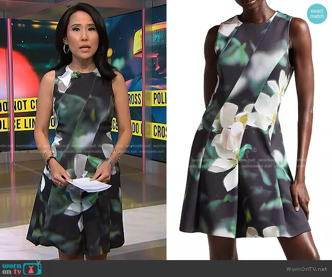 Ted Baker Maggnie Floral Print Neoprene Skater Dress worn by Vicky Nguyen on NBC News Daily
