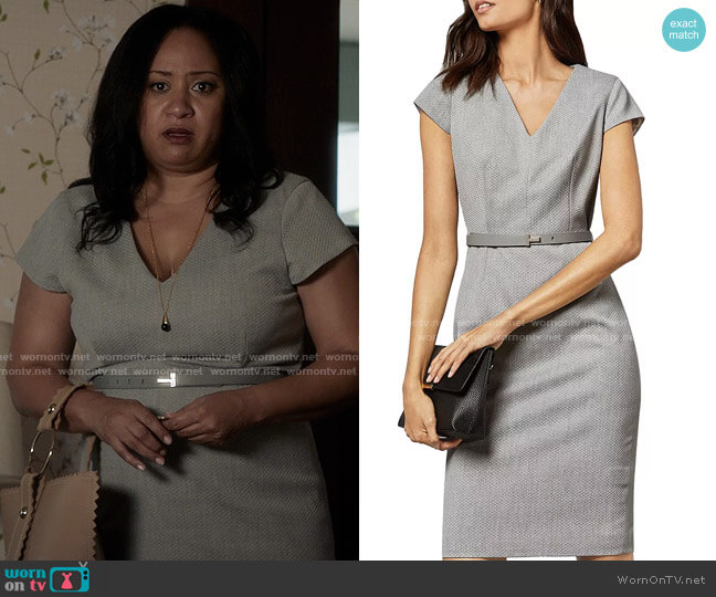 Ted Baker Michahd Belted Sheath Dress worn by Karen Wilson (Tracie Thoms) on 9-1-1