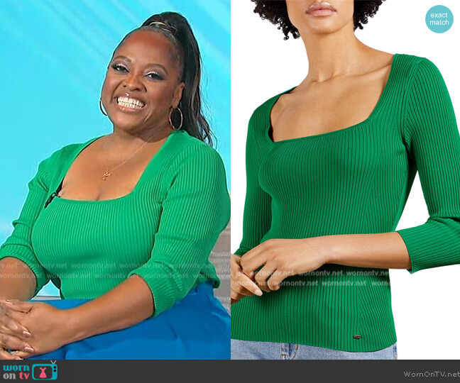 Ted Baker Square Neck Ribbed Top worn by Sherri Shepherd on Sherri