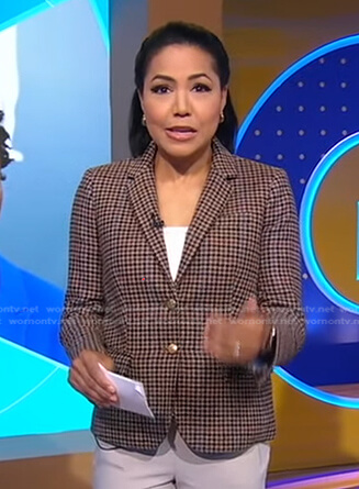 Stephanie’s brown plaid blazer on Good Morning America