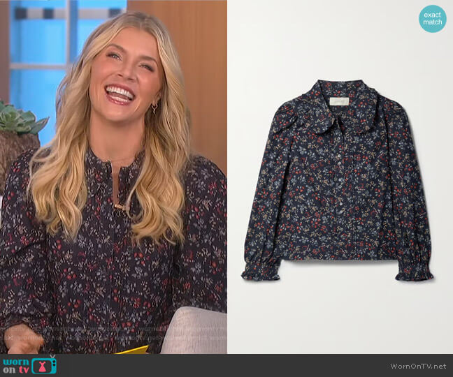 The Great The Pintuck Hemingway Top worn by Amanda Kloots on The Talk
