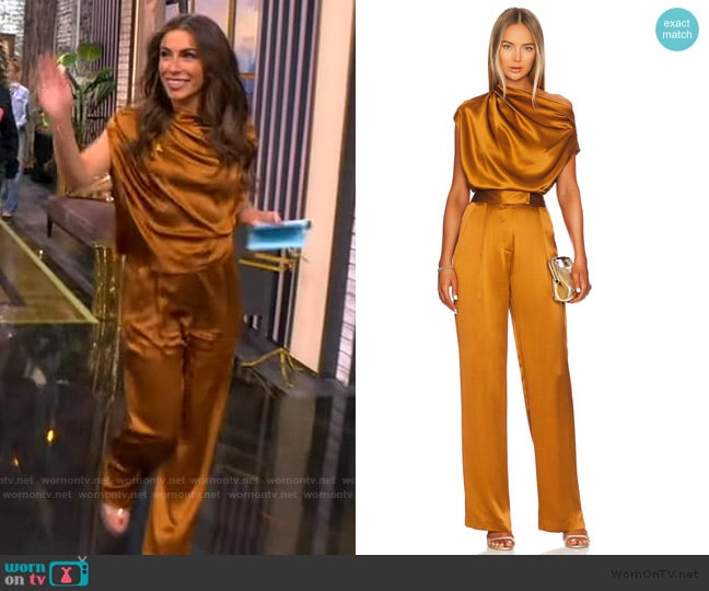 The Sei Draped Top and Pants worn by Alyssa Farah Griffin on The View