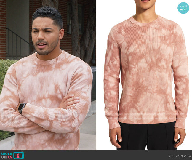 Theory Masten Tie Dye Crew Sweater worn by (Michael Evans Behling) on All American Homecoming