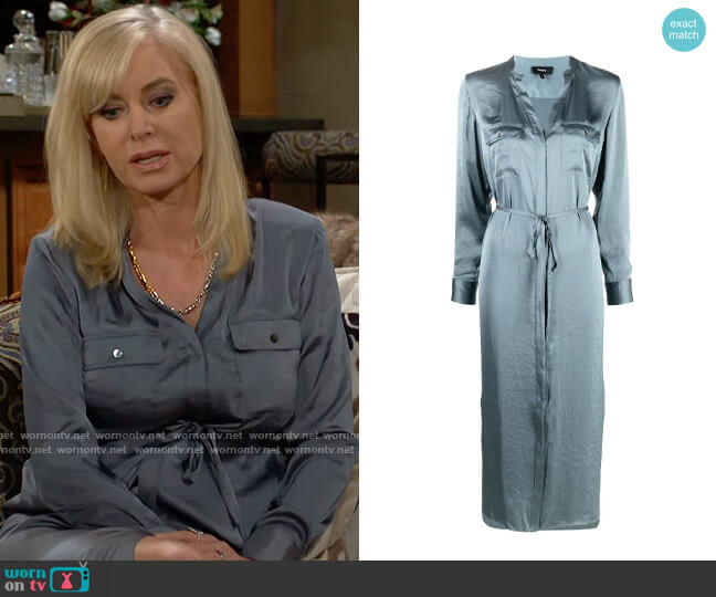 Theory Tie Waist Shirtdress worn by Ashley Abbott (Eileen Davidson) on The Young and the Restless