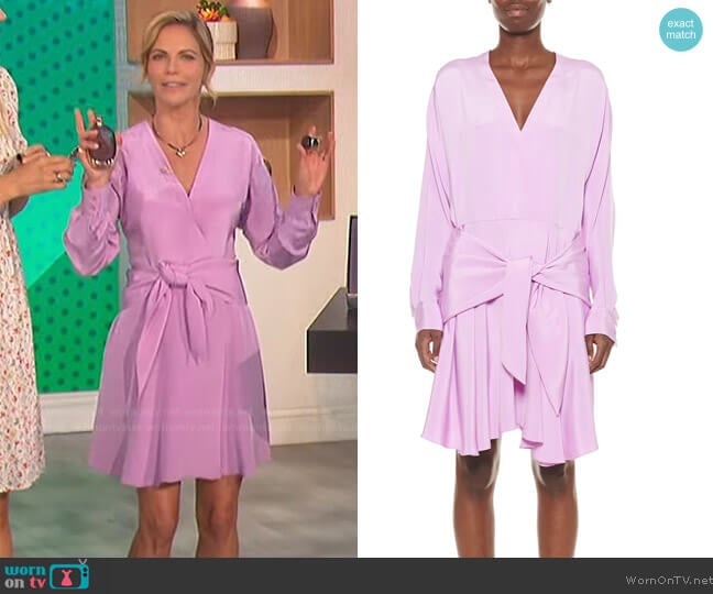 WornOnTV: Natalie’s pink wrap dress on The Talk | Natalie Morales ...