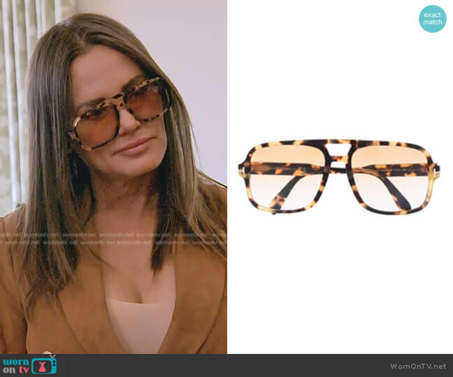 Tom Ford Falconer Tortoiseshell-Effect Sunglasses worn by Meredith Marks on The Real Housewives of Salt Lake City