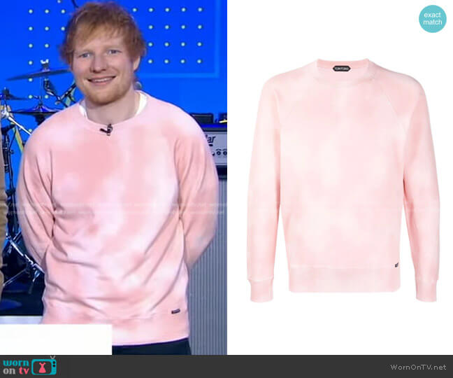 Tom Ford Tie-Dye Crewneck Sweatshirt worn by Ed Sheeran on Good Morning America
