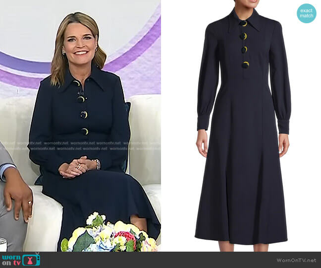 Tory Burch Multi-Button Crepe Shirtdress worn by Savannah Guthrie on Today