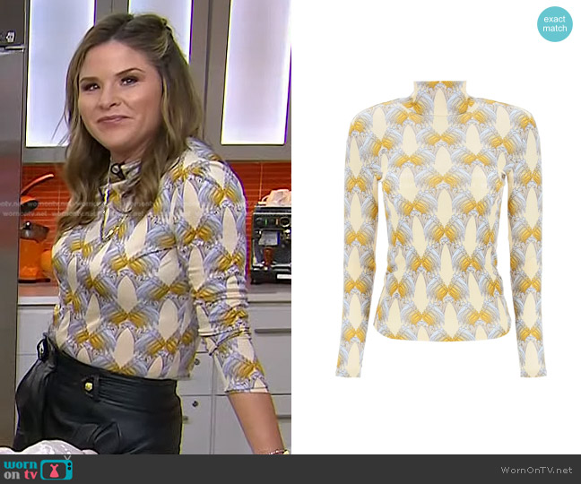 WornOnTV: Jenna’s printed mock neck top on Today | Jenna Bush Hager ...