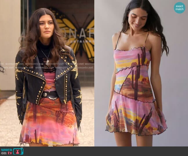 Urban Outfitters Moxie Mesh Dress worn by Ana Phoenix (Emma Milani) on Monarch