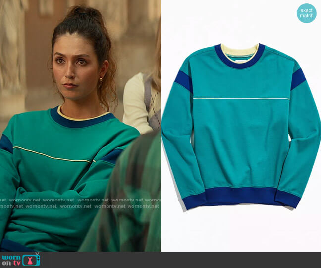 Urban Outfitters Tennis Club Crew Neck Pullover Sweatshirt worn by Lindsay (Alexandria Trewhitt) on From Scratch