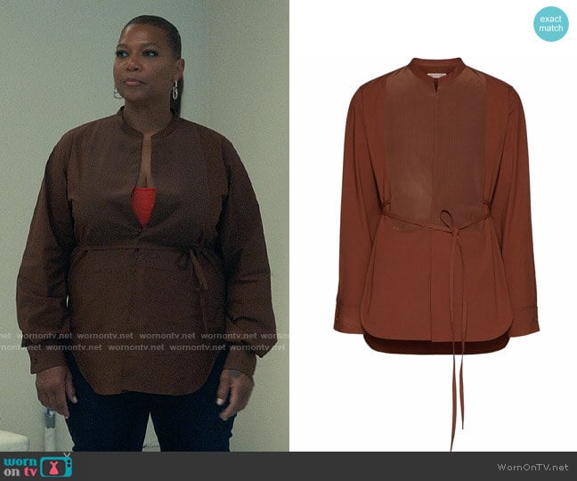 Valentino Band-collar Long-sleeve Shirt worn by Robyn McCall (Queen Latifah) on The Equalizer