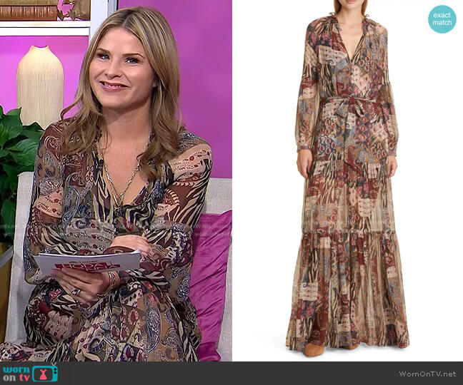 Veronica Beard Isra Mix Print Maxi Dress worn by Jenna Bush Hager on Today