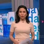Vicky’s beige ribbed top and skirt on NBC News Daily