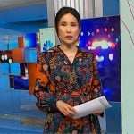 Vicky’s navy tiger print dress on NBC News Daily