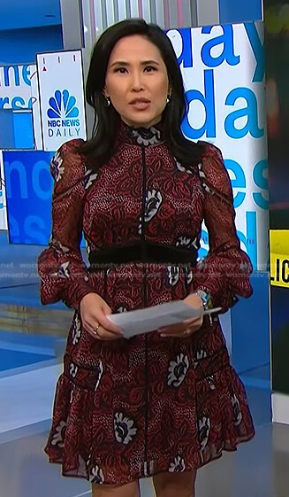Vicky’s red floral dress on NBC News Daily