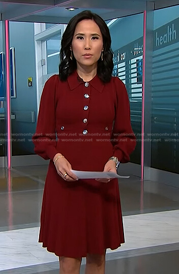 Vicky’s red knit polo dress on NBC News Daily