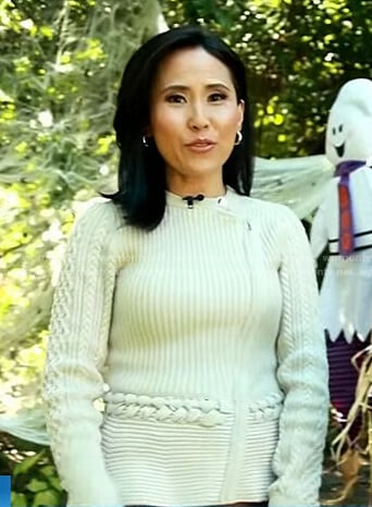 Vicky's ivory ribbed knit jacket on Today