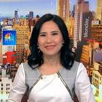 Vicky’s white zip detail dress on NBC News Daily
