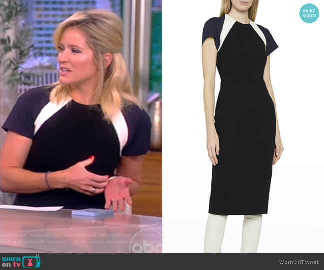 Victoria Beckham Shoulder-Stripe Midi T-Shirt Dress worn by Sara Haines on The View