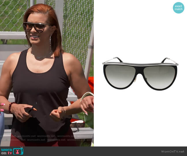 Victoria Beckham VB155S Aviator Sunglasses worn by Robyn Dixon on The Real Housewives of Potomac