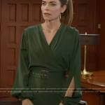 Victoria’s green split-sleeve dress on The Young and the Restless