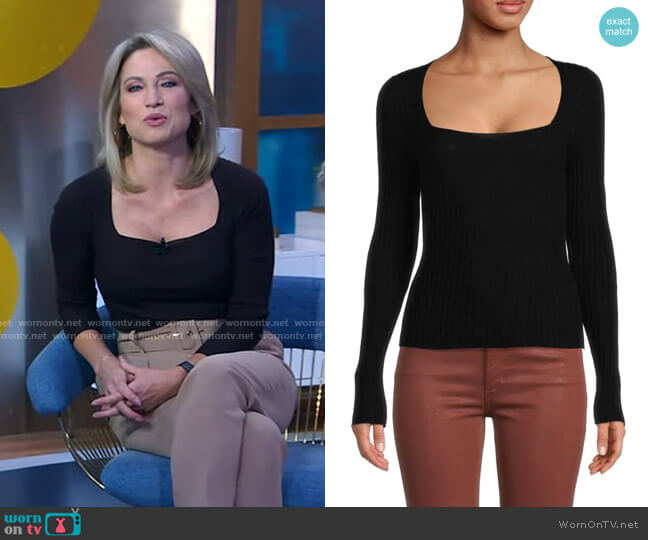 Vince Square Neck Wool Top worn by Amy Robach on Good Morning America
