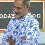 Yotam Ottolenghi’s white and blue floral shirt on Today